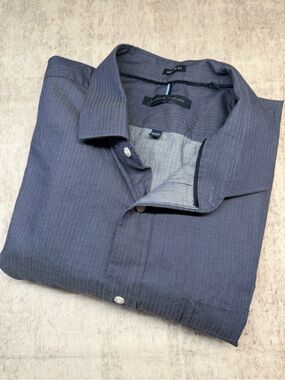 Tommy Hilfiger Men's Slate Blue Long-Sleeve Button-Down Shirt, NWOT, Size 2XL